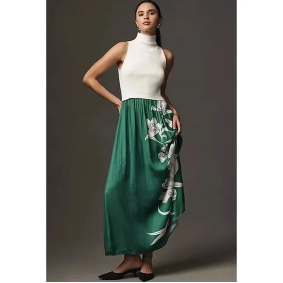 Anthropologie The Thea Sleeveless Twofer Maxi Dress Medium NEW Floral - Picture 1 of 6